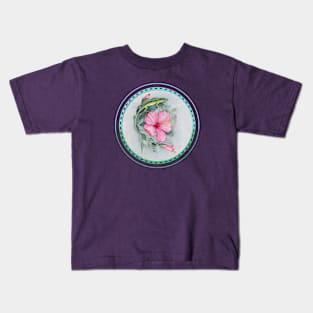 Anole Lizard & Hibiscus Kids T-Shirt